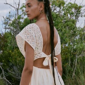 Zara cotton short sleeve embroidered mini dress